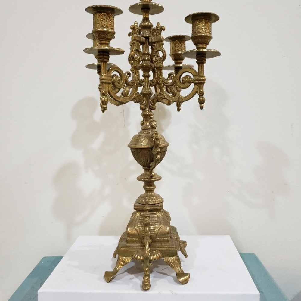Vintage Gold Candelabra Candle Holder